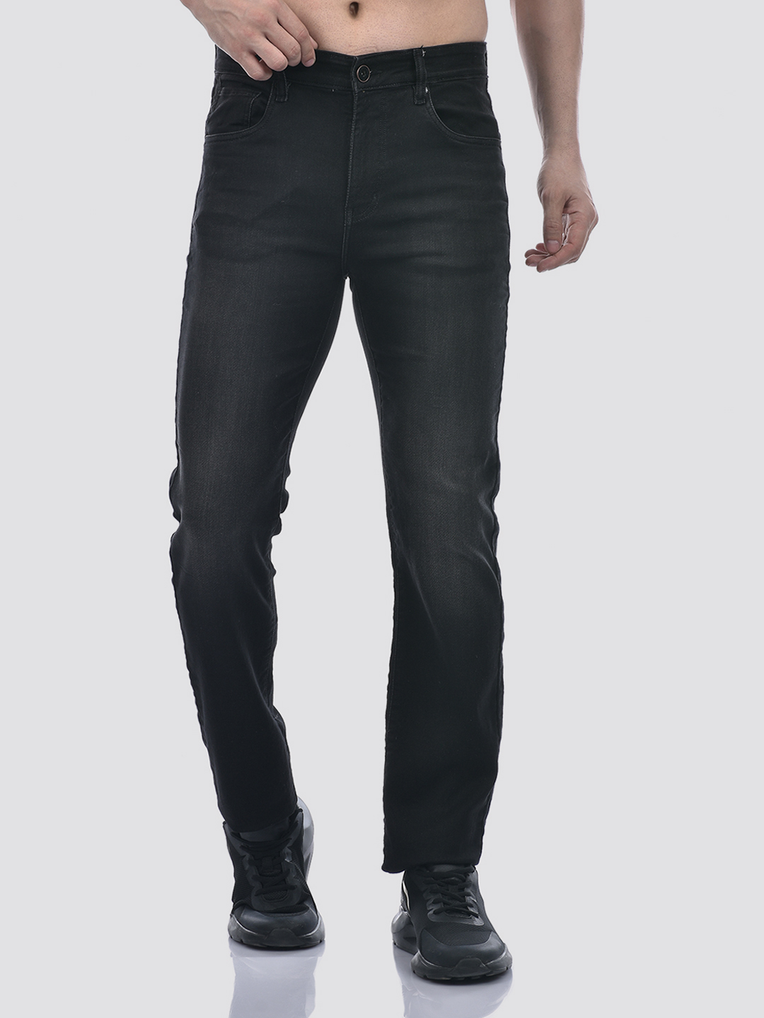 Numero Uno Men Washed Black Slim Fit Sustainable Jeans